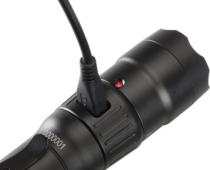 7600 Rechargeable Tactical Flashlight Black