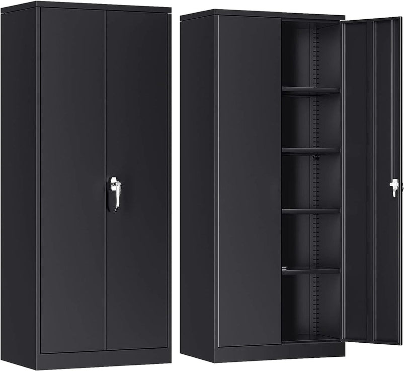 Atripark Metal Storage Cabinet with Lock, 72" Lockable Garage Tool Cabinet with Doors