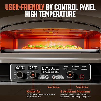 Big Horn 14" Electric Pizza Oven, Countertop, Stainless Steel