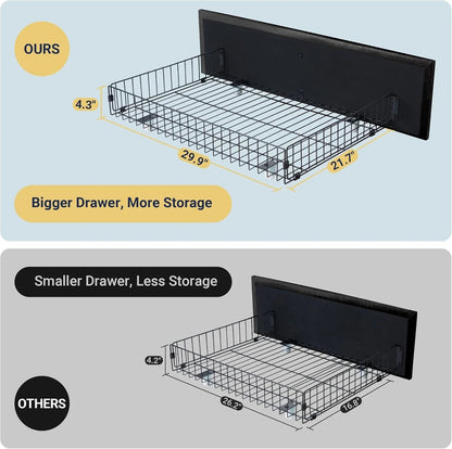 Allewie Upholstered Queen Size Platform Bed Frame with 4 Storage Drawers and Headboard, Square Stitched Button Tufted